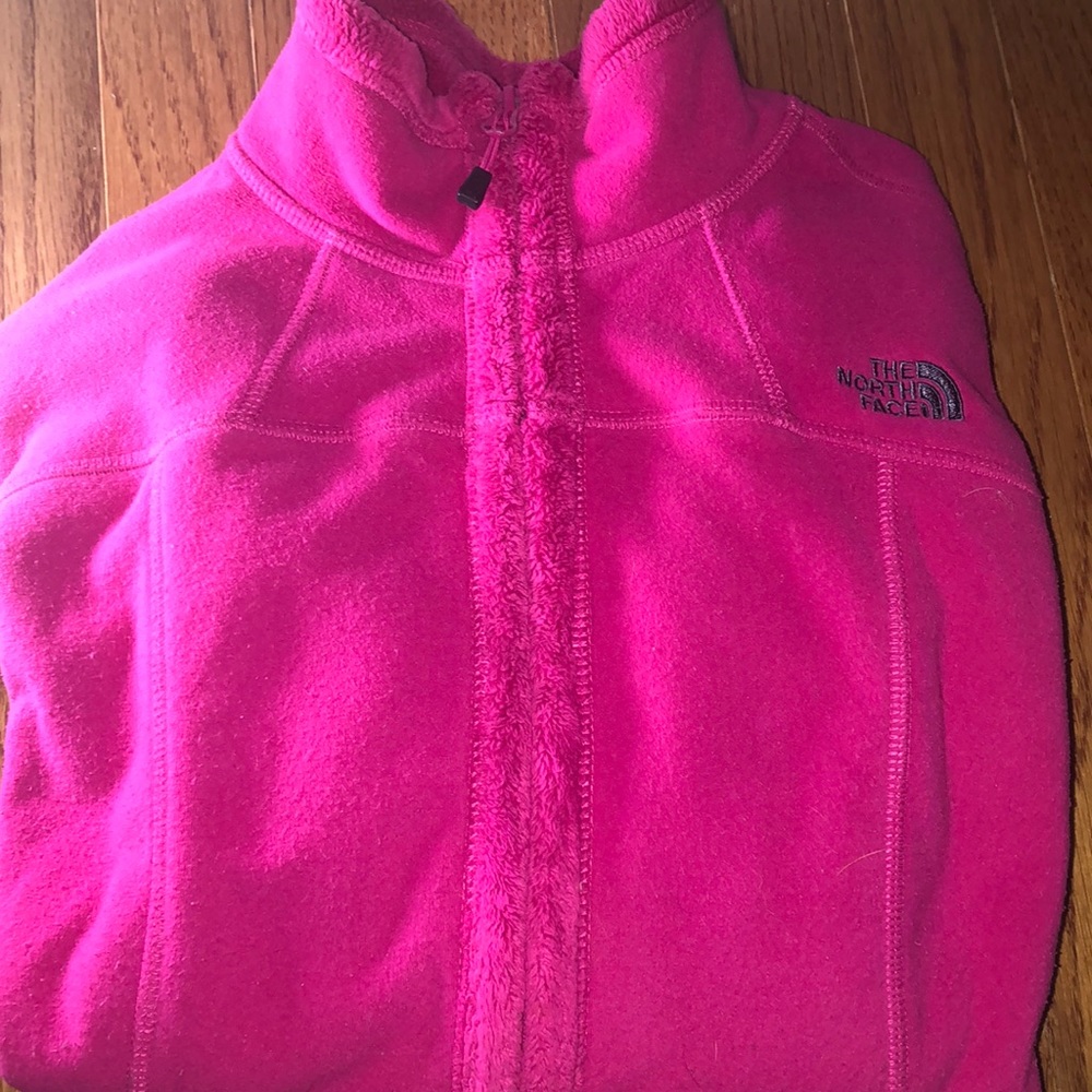 Pink Fuzzy North Face Jacket